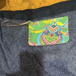 Vera Bradley Green and Pink Wristlet